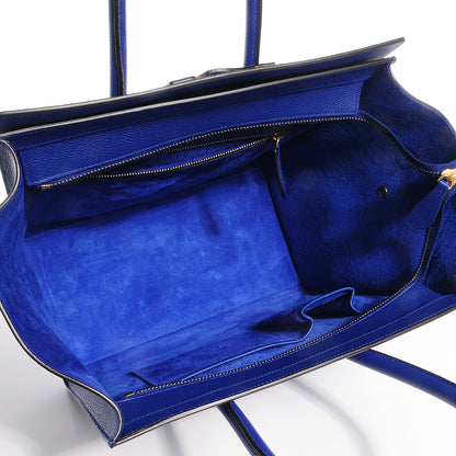 Celine Drummed Calfskin Mini Luggage Indigo 5 of 8