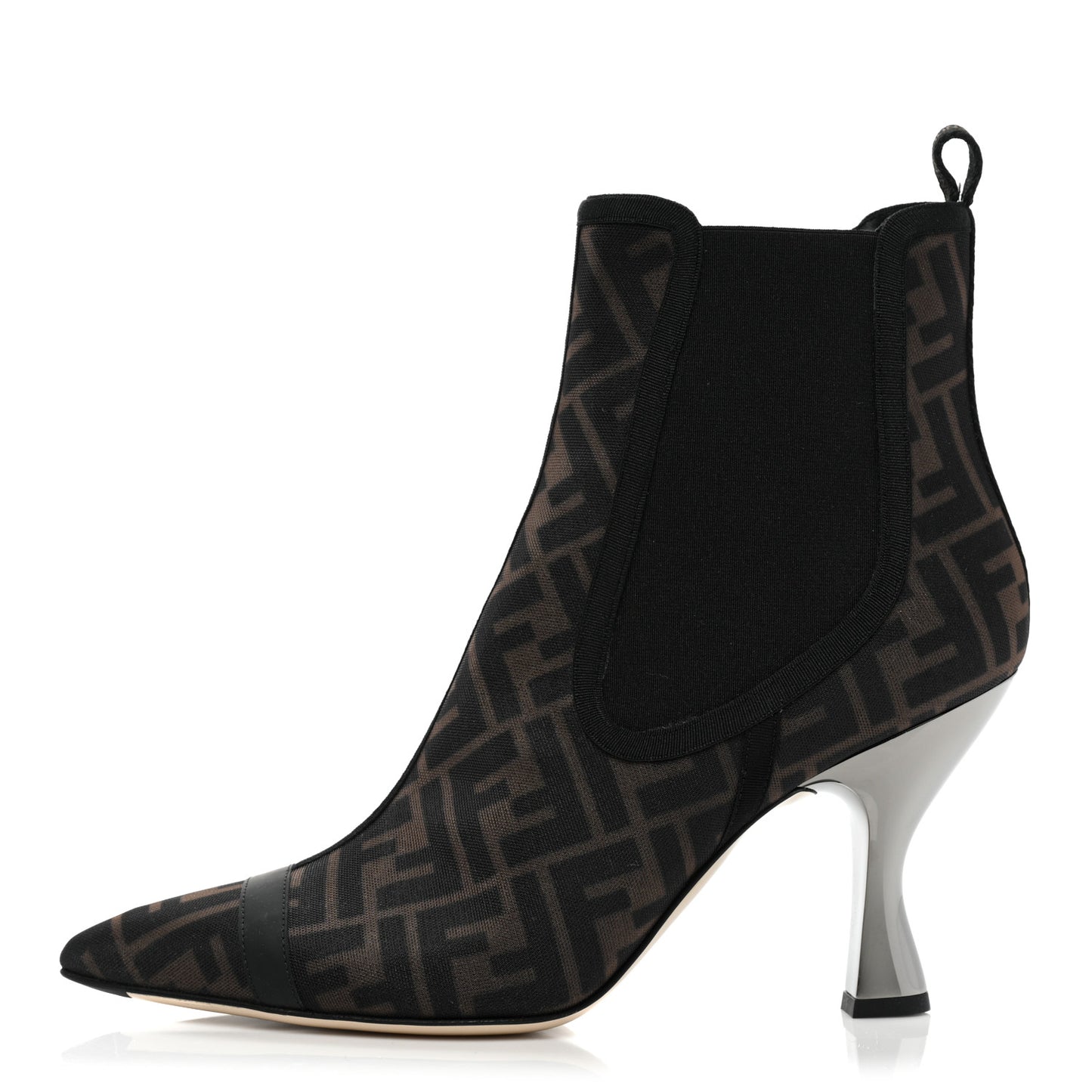 Mesh Tulle FF Colibri 85mm Ankle Booties 41 Tobacco Moro Black