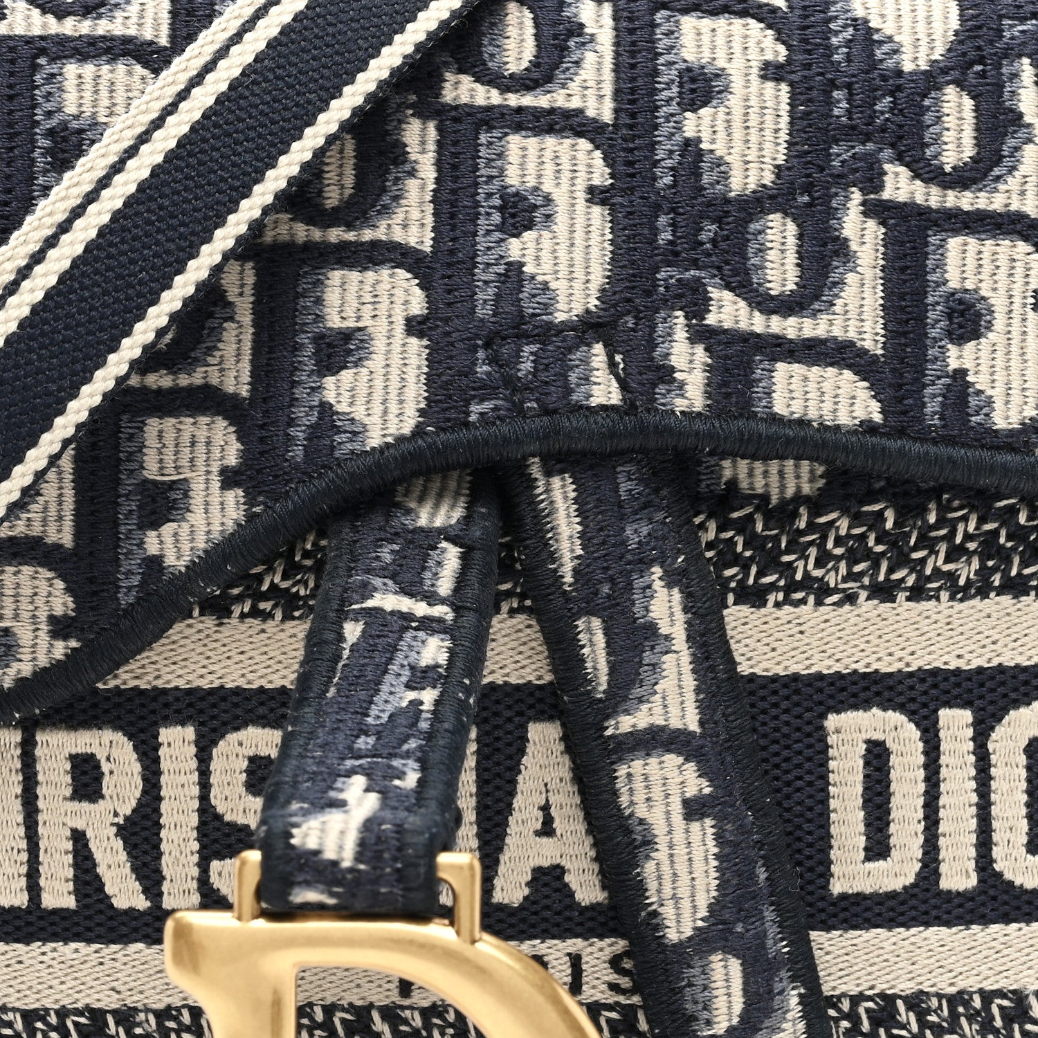 Christian Dior Oblique Slim Saddle Pouch Blue 8 of 10