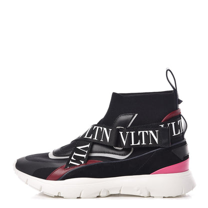 Valentino Garavani Body Tech Knit Heroes Her High Top Sneakers 35 Black 1 of 8