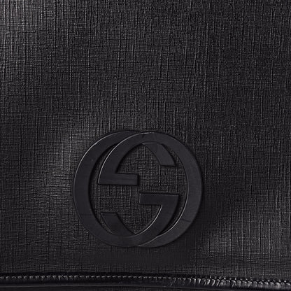 Gucci Coated Canvas Interlocking G Large Flap Messenger Bag Black 8 of 13