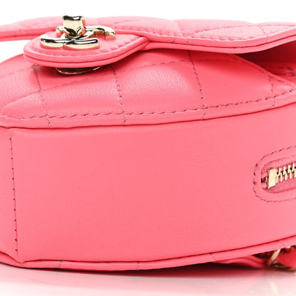 Chanel Lambskin Quilted CC In Love Heart Waist Belt Bag With Chain Pink 10 of 10