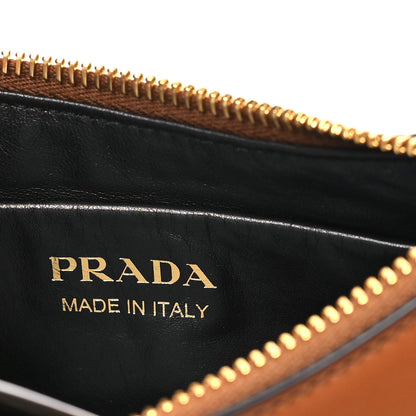 Prada Soft Calfskin Mini Arque Shoulder Bag Cognac 6 of 9