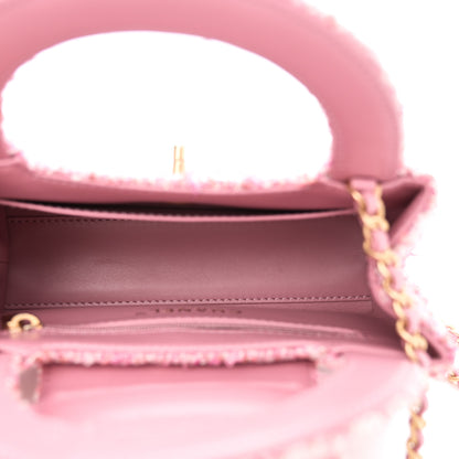 Chanel Tweed Quilted Nano Kelly Shopper Pink 5 of 11