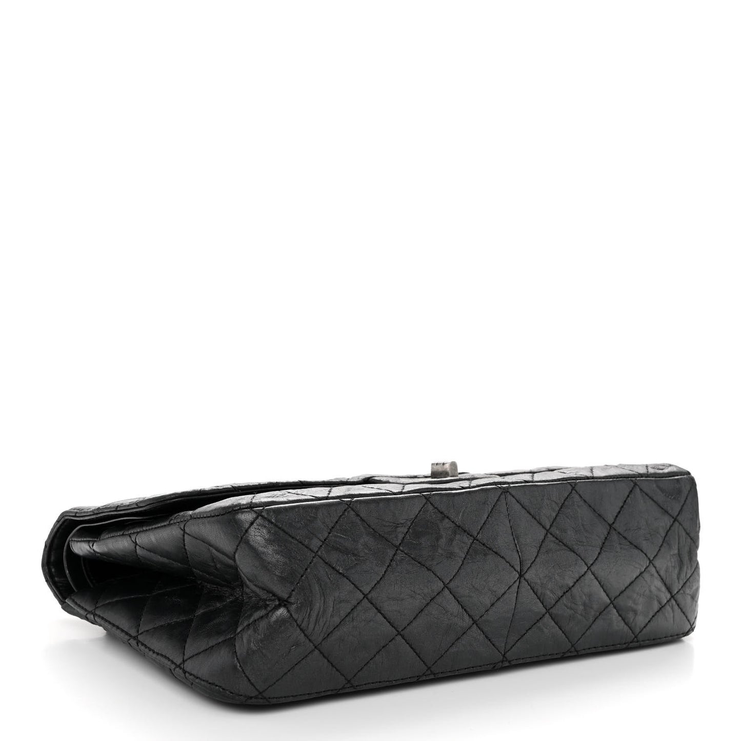 Metallic Aged Calfskin Quilted 2.55 Reissue 227 Flap Black
