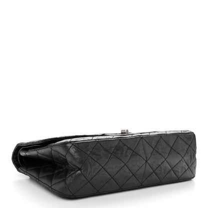 Chanel Metallic Aged Calfskin Quilted 2.55 Reissue 227 Flap Black 4 of 14