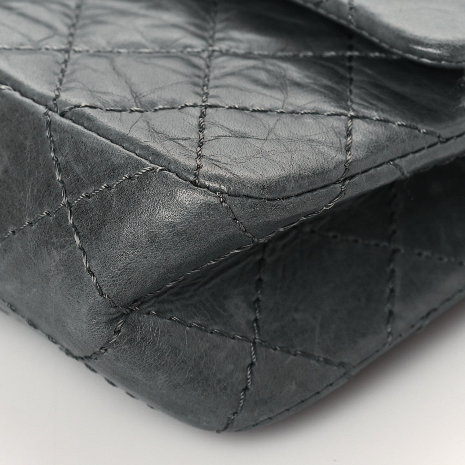 Chanel Aged Calfskin Quilted 50th Anniversary 2.55 Reissue 225 Flap Grey 10 of 10