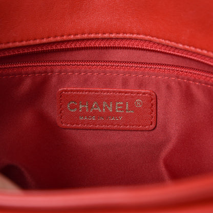 Chanel Lambskin Quilted Large Now and Forever Flap Red 7 of 16