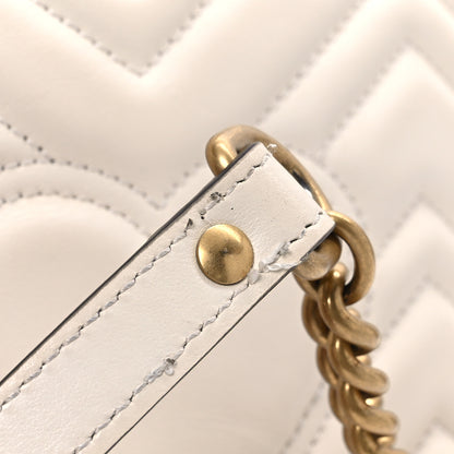 Gucci Calfskin Matelasse Small GG Marmont Top Handle Shoulder Bag White 17 of 18