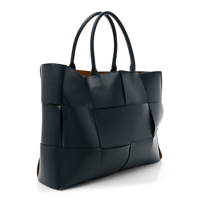 Bottega Veneta Nappa Maxi Intrecciato Mens Arco Tote Navy Blue 3 of 8