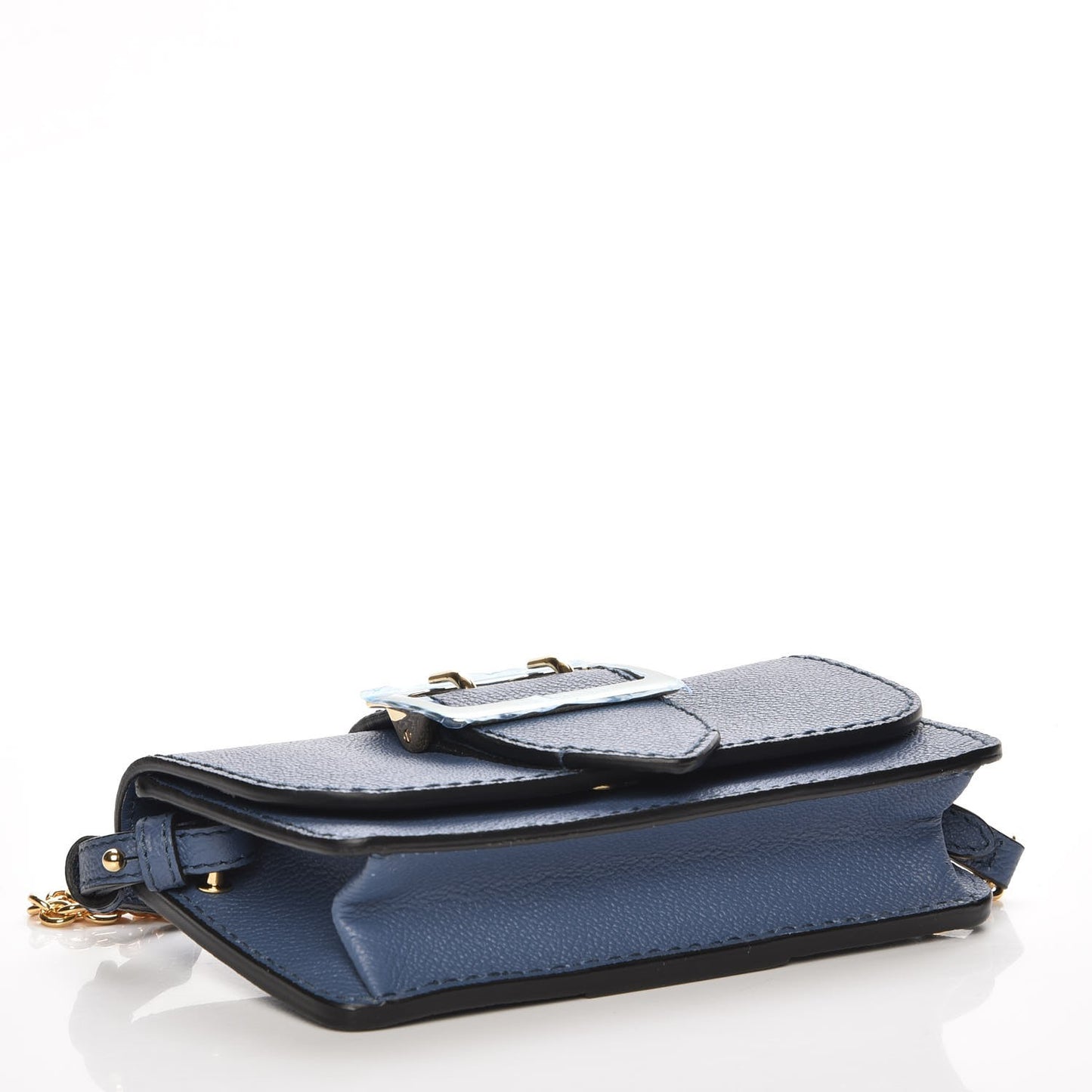Soft Grain Calfskin Mini Phone Bag Steel Blue