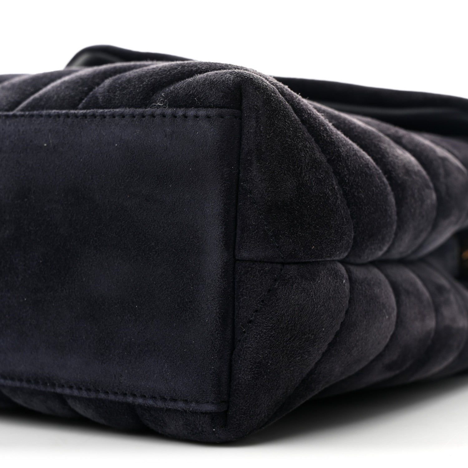 Saint Laurent Suede Calfskin Y Quilted Monogram Small Loulou Chain Satchel Deep Marine 10 of 10