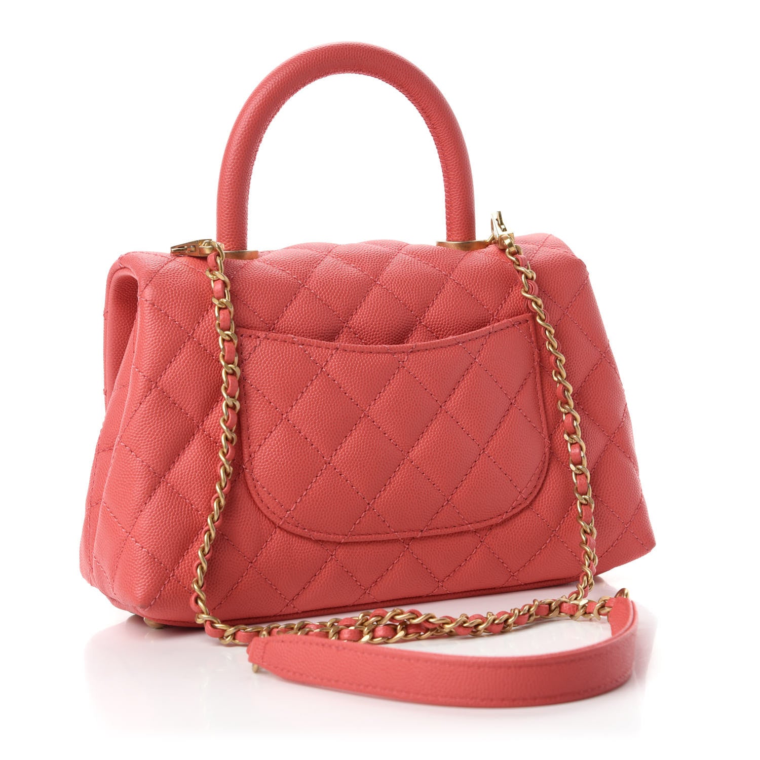 Chanel Caviar Quilted Mini Coco Handle Flap Pink 3 of 10
