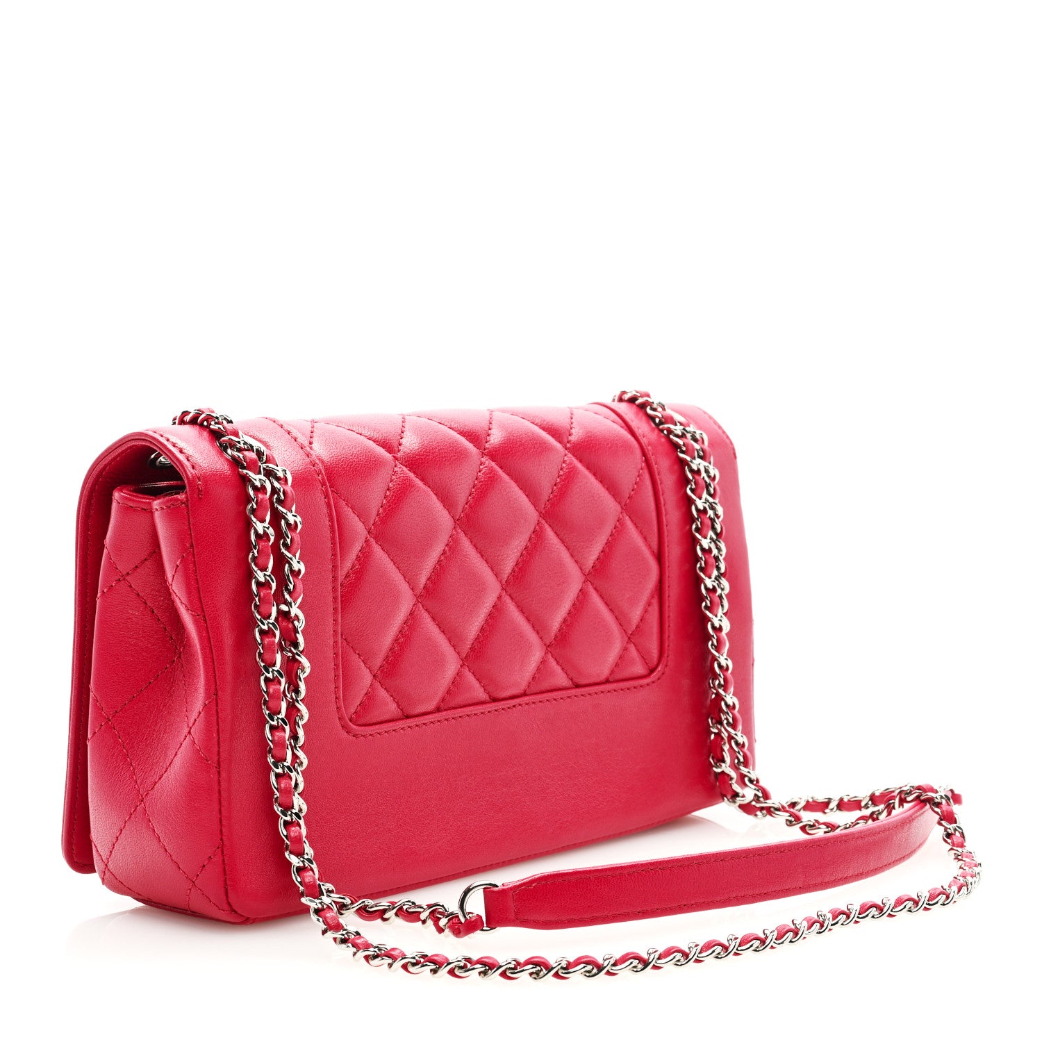 Chanel Sheepskin Quilted Medium Vintage Mademoiselle Flap Red 2 of 9