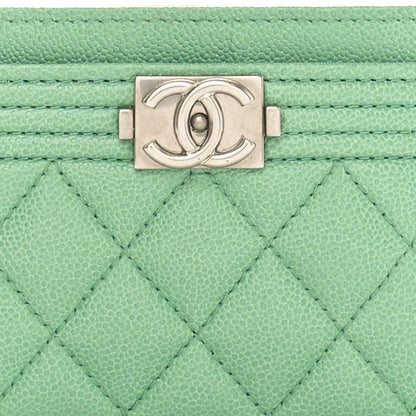 Chanel Caviar Quilted Boy Card Holder Light Green 9 of 10