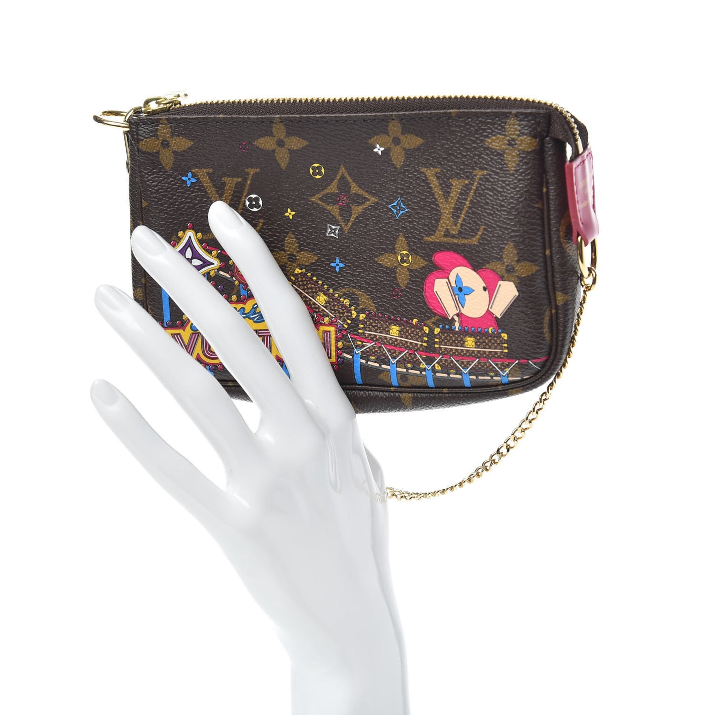 Monogram 2020 Christmas Animation Roller Coaster Mini Pochette Accessories Pivoine