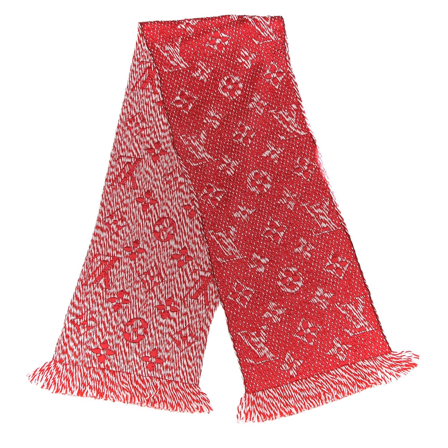 Wool Silk Logomania Mix Scarf Coquelicot