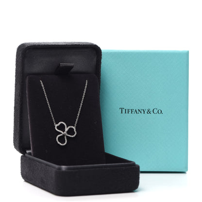 Tiffany Platinum Diamond Small Paper Flowers Pendant Necklace 6 of 6