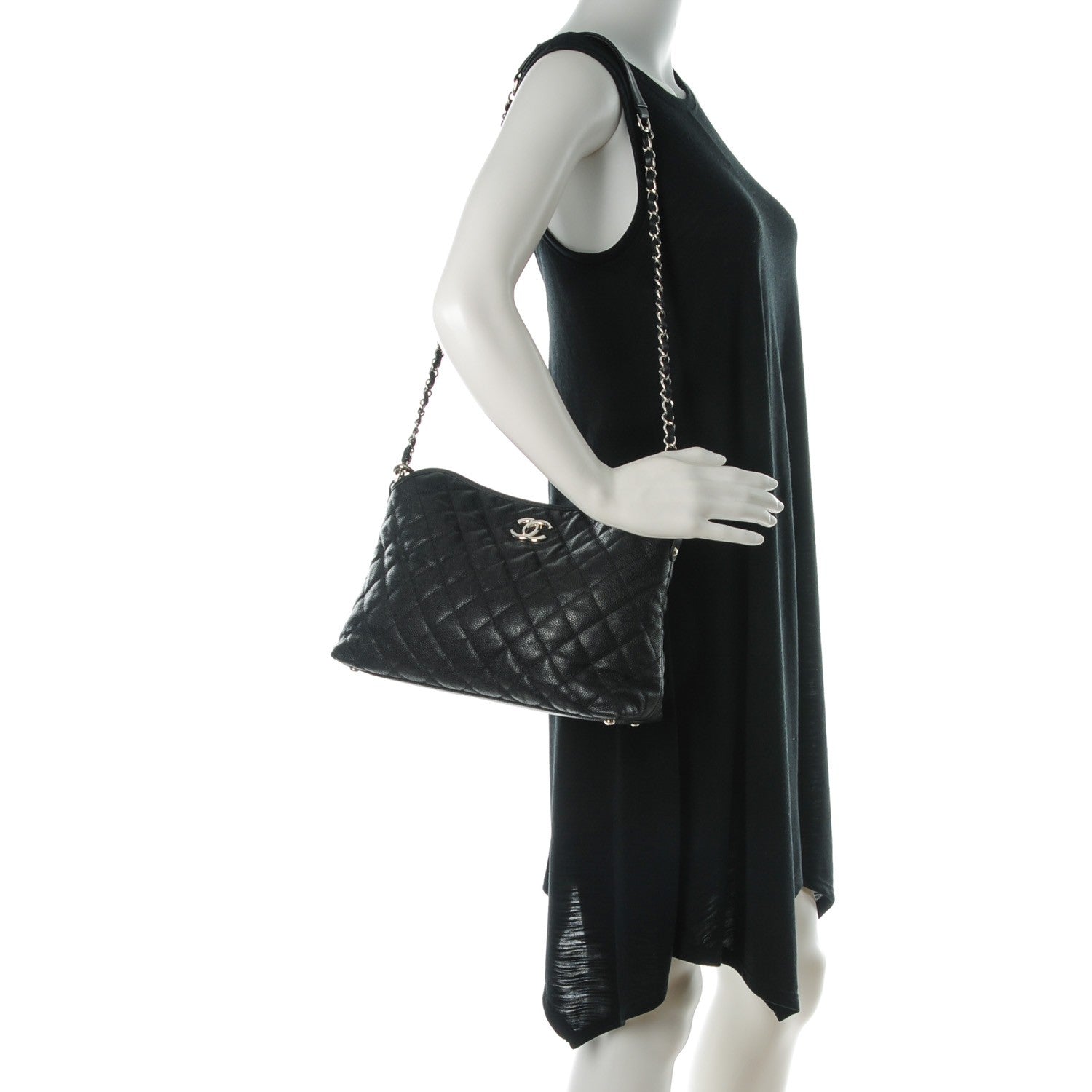 Chanel Caviar Quilted French Riviera Hobo Black 2 of 7