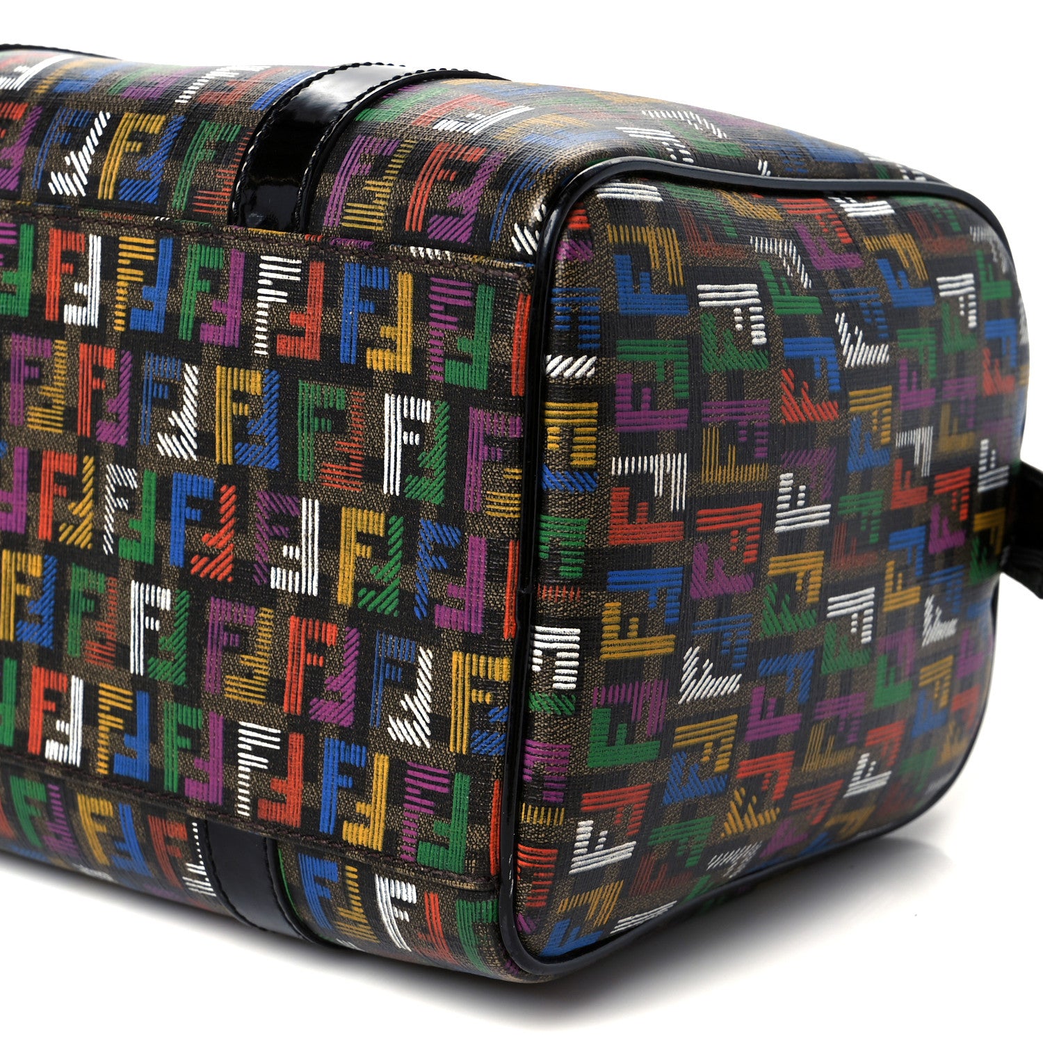 Fendi Zucchino Spalmati Vitello FF Multicolor Forever Boston Multicolor Black 11 of 11