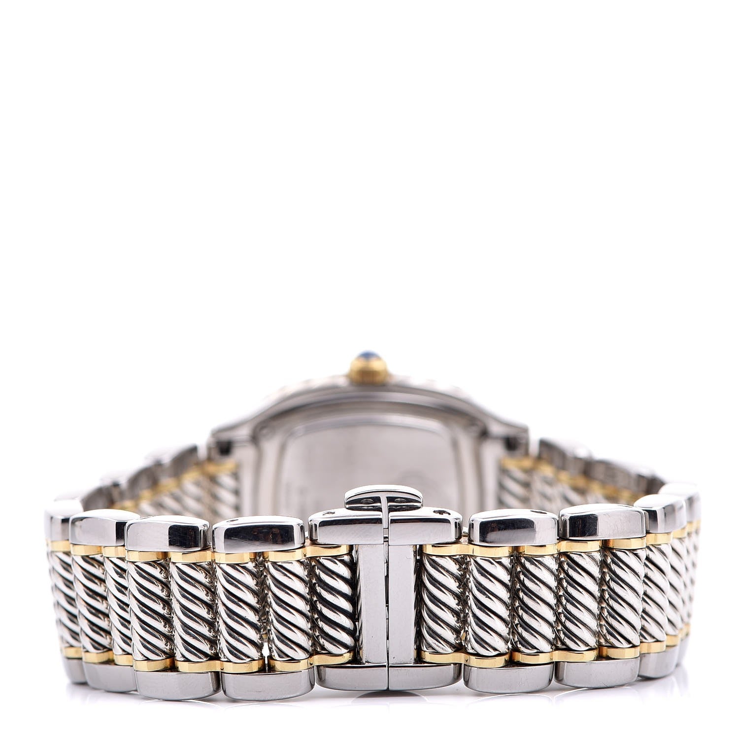David Yurman Stainless Steel 18K Yellow Gold Diamond Mother of Pearl 25mm Thoroughbred Quartz Watch 4 of 7