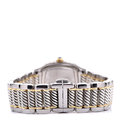 David Yurman Stainless Steel 18K Yellow Gold Diamond Mother of Pearl 25mm Thoroughbred Quartz Watch 4 of 7