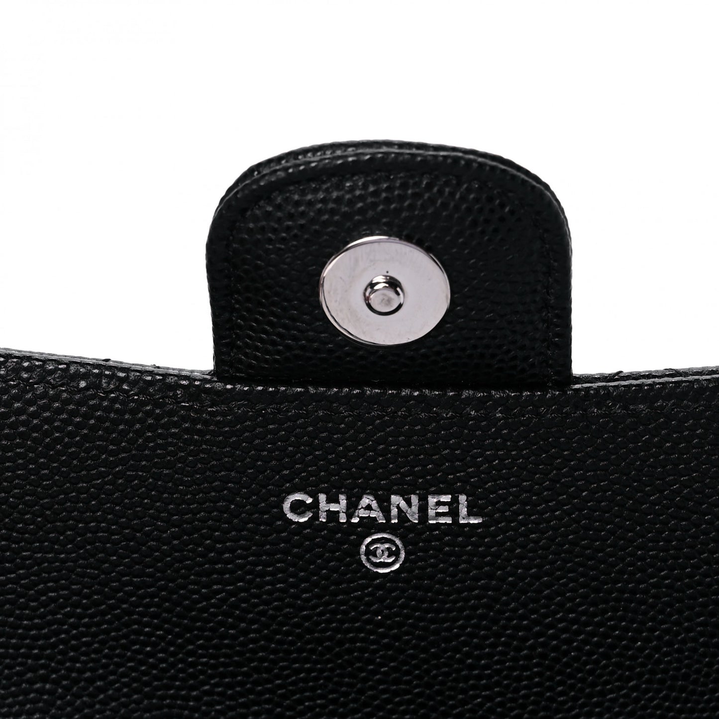 Caviar Quilted Glasses Case With Chain Black