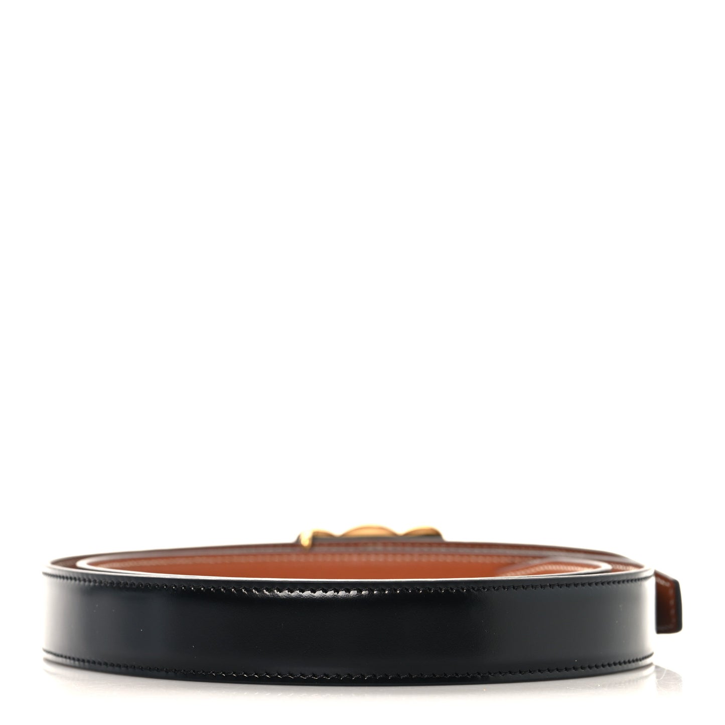 Box Calfskin Reversible Medium 25mm Triomphe 85 34 Belt Black Tan