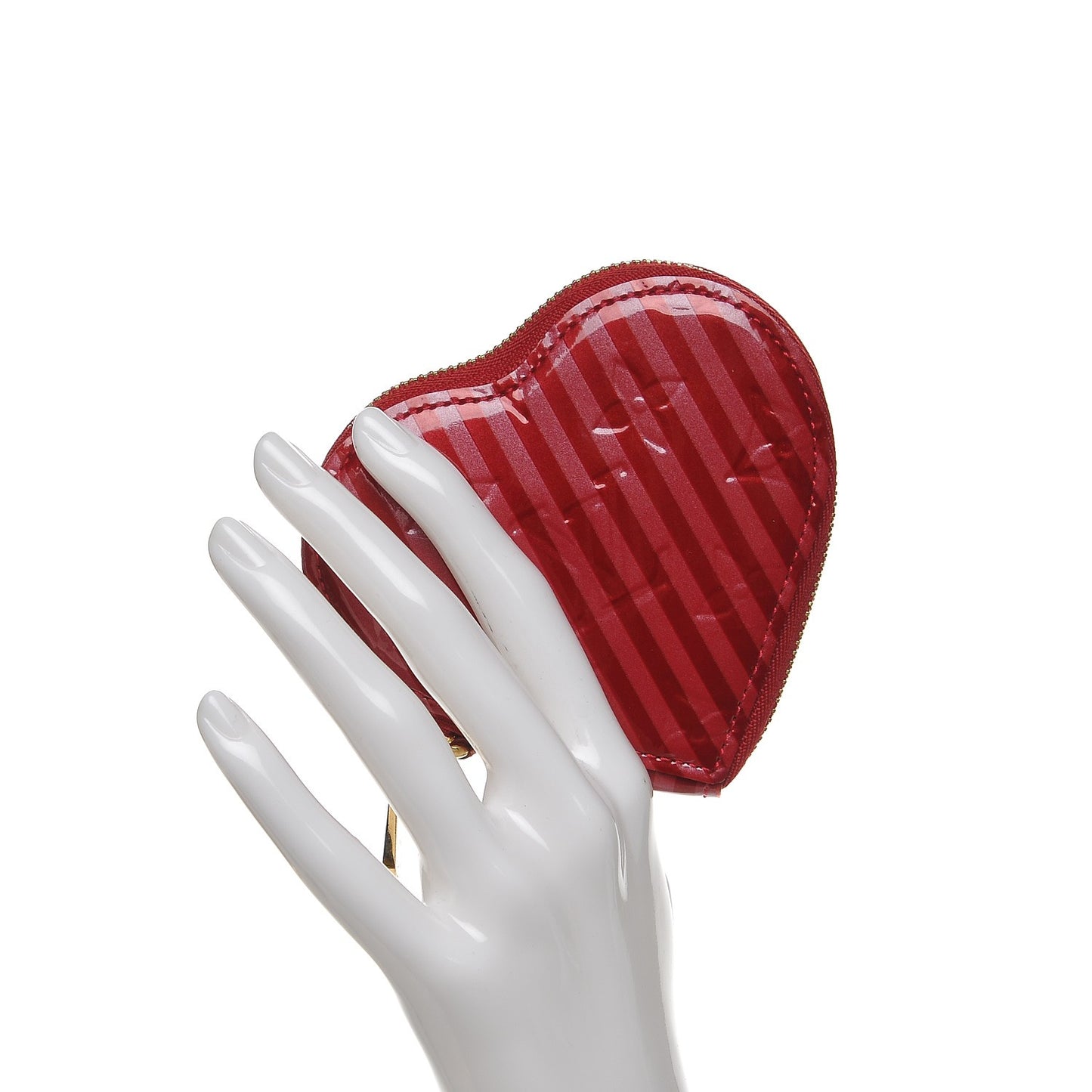 Vernis Rayures Coeur Heart Coin Purse Pomme D'Amour