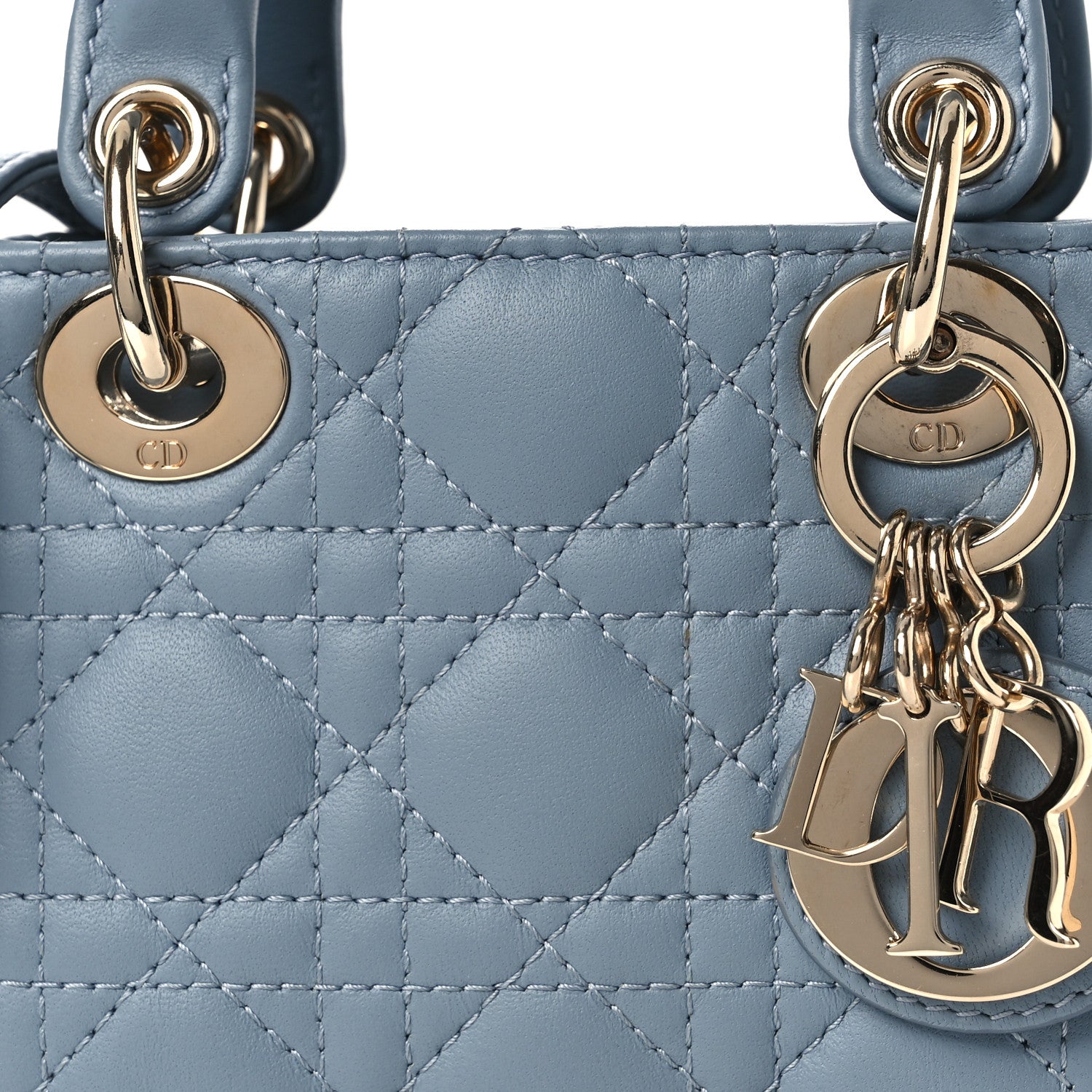 Christian Dior Lambskin Cannage Micro Lady Dior Cloud Blue 8 of 10