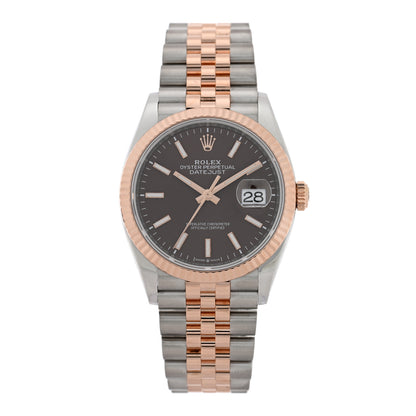 Rolex Stainless Steel 18K Everose Gold 36mm Oyster Perpetual Datejust Watch Chocolate 126231 1 of 5