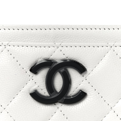 Chanel Caviar Quilted My Everything Card Holder White Black 9 of 12
