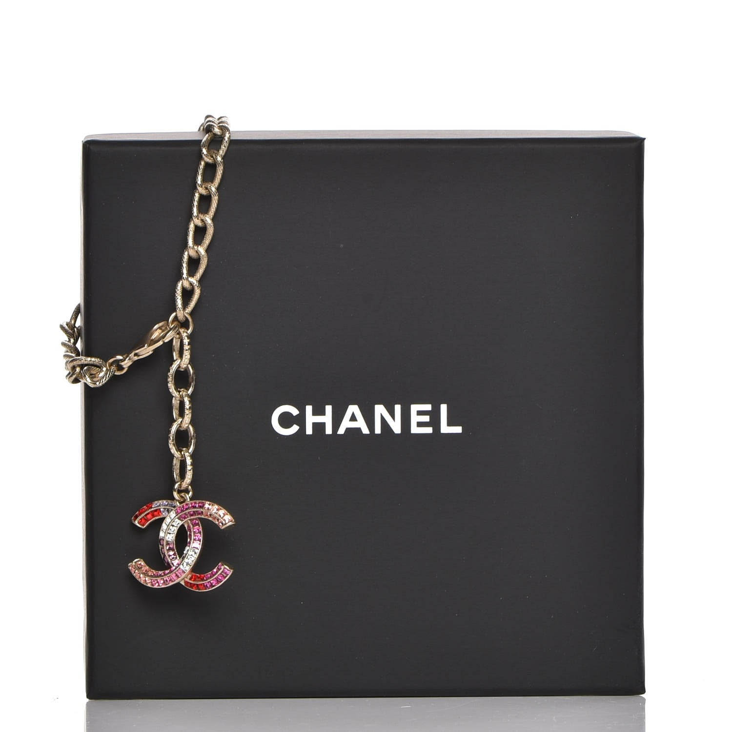 Chanel Baguette Crystal CC Bracelet Gold Fuchsia Purple 8 of 8