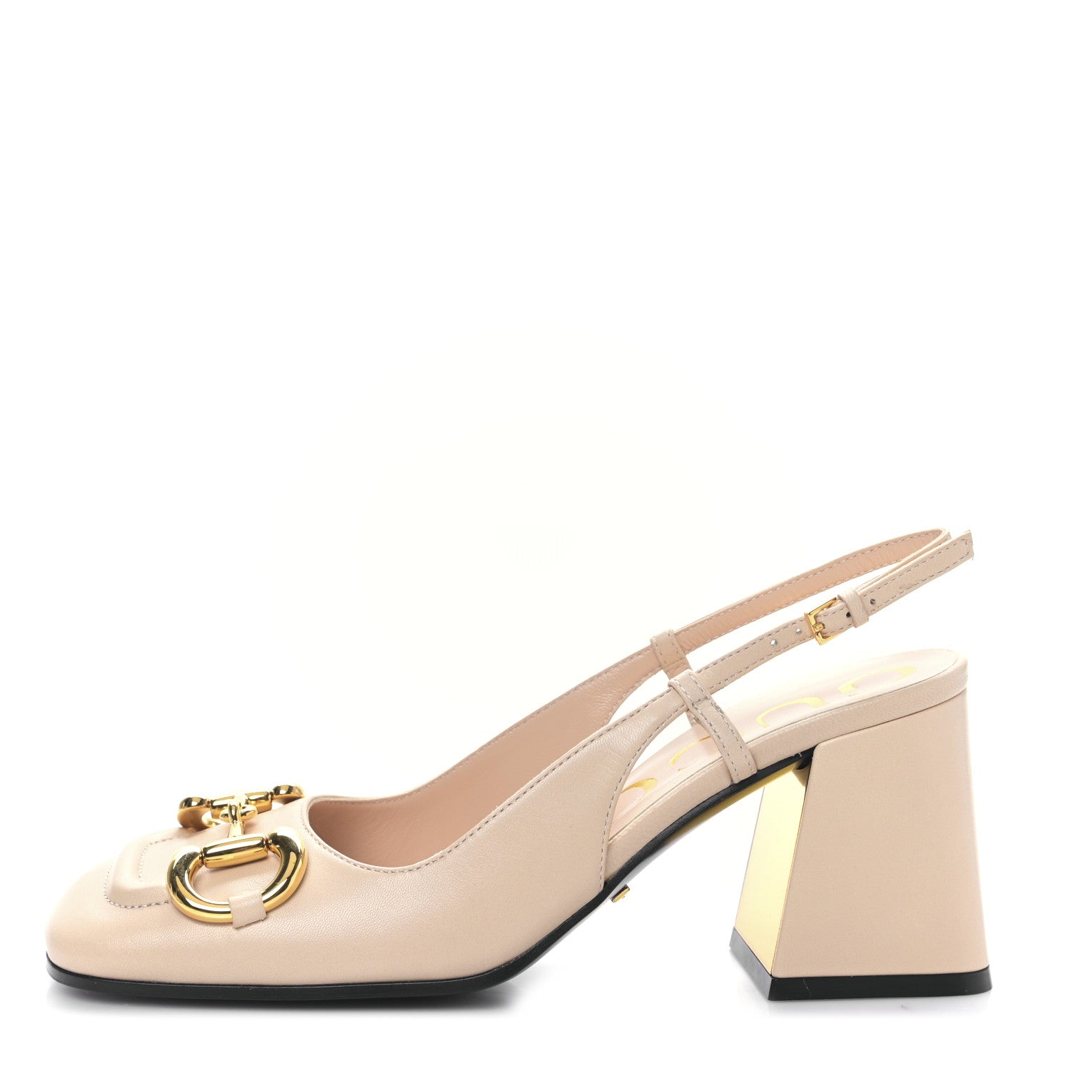 Gucci Malaga Kid Horsebit 75mm Slingback Pumps 35.5 Skin Rose 1 of 8