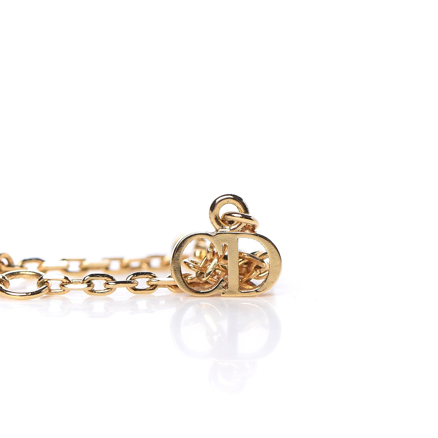 Christian Dior Crystal Heart Star Charms Bracelet Gold 4 of 4