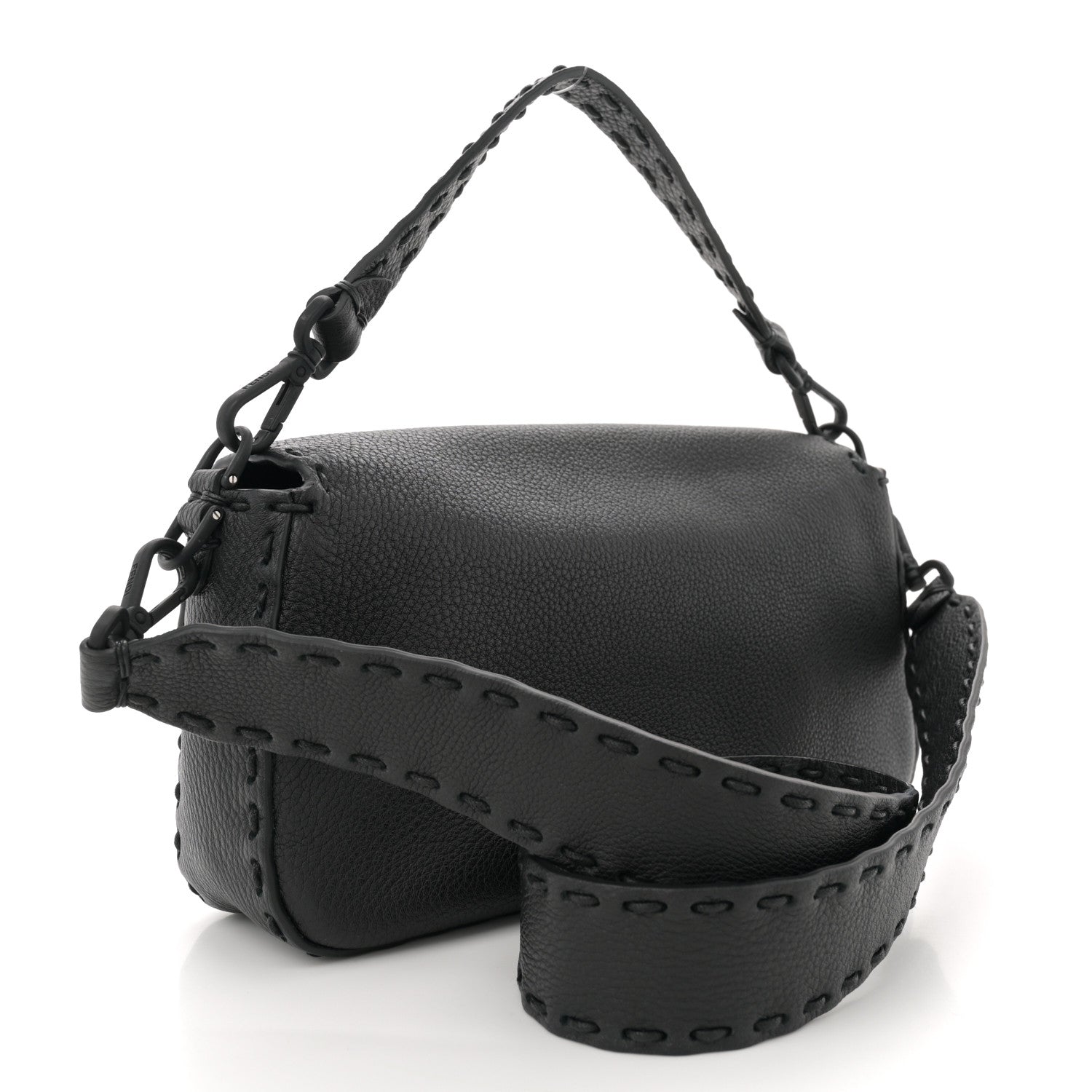 Fendi Cuoio Romano Selleria Baguette Black Black 3 of 12