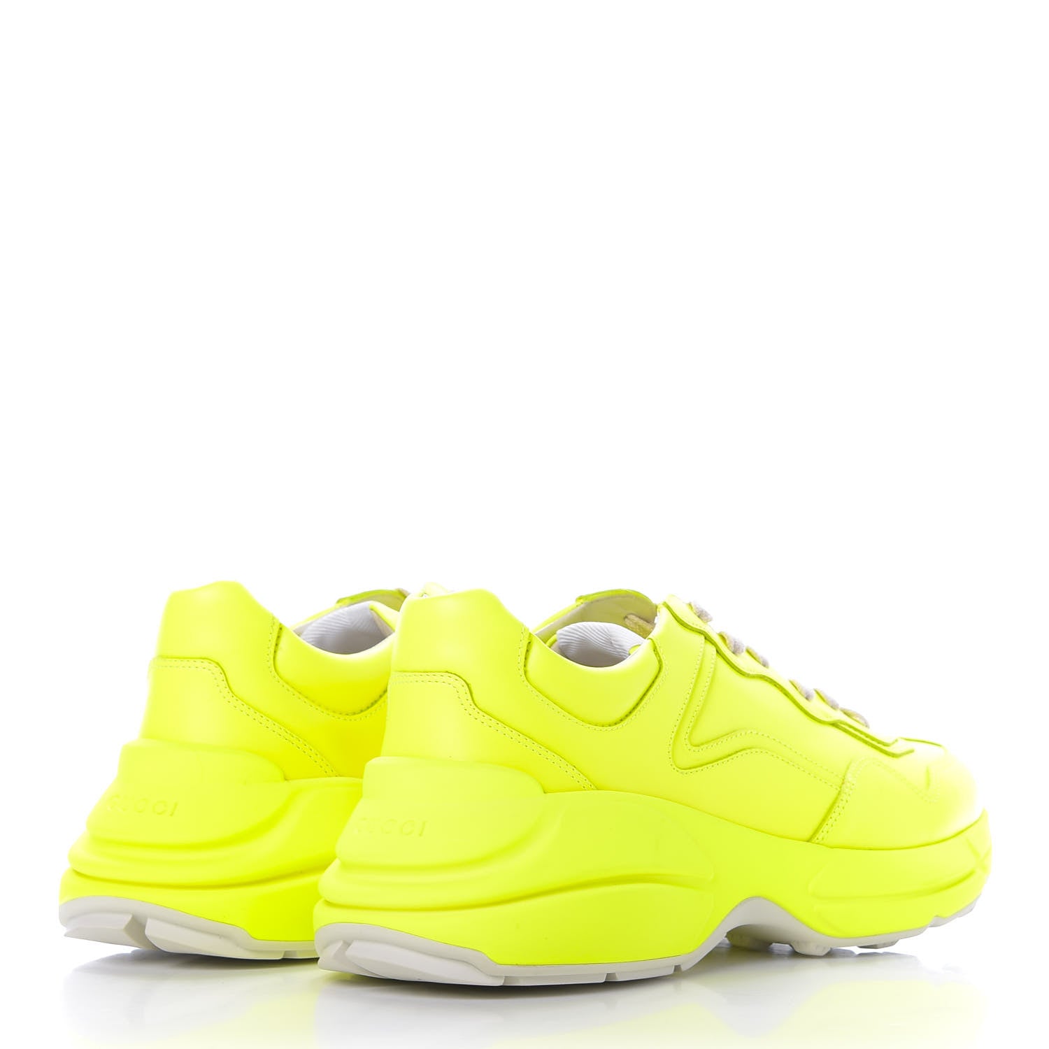 Gucci Calfskin Mens Rhyton Sneakers 9 Yellow Fluo 4 of 10