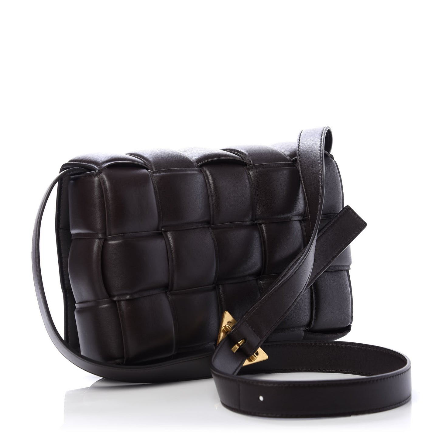 Nappa Maxi Intreccio Padded Cassette Crossbody Bag Fondente