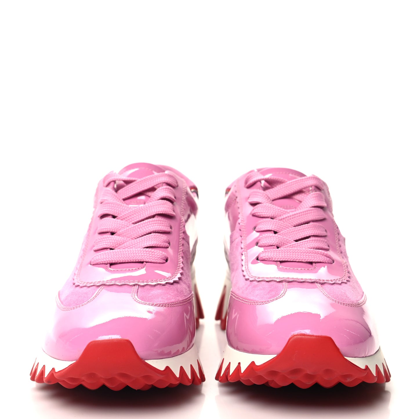 Patent Suede Loubishark Sneakers 37.5 Pink