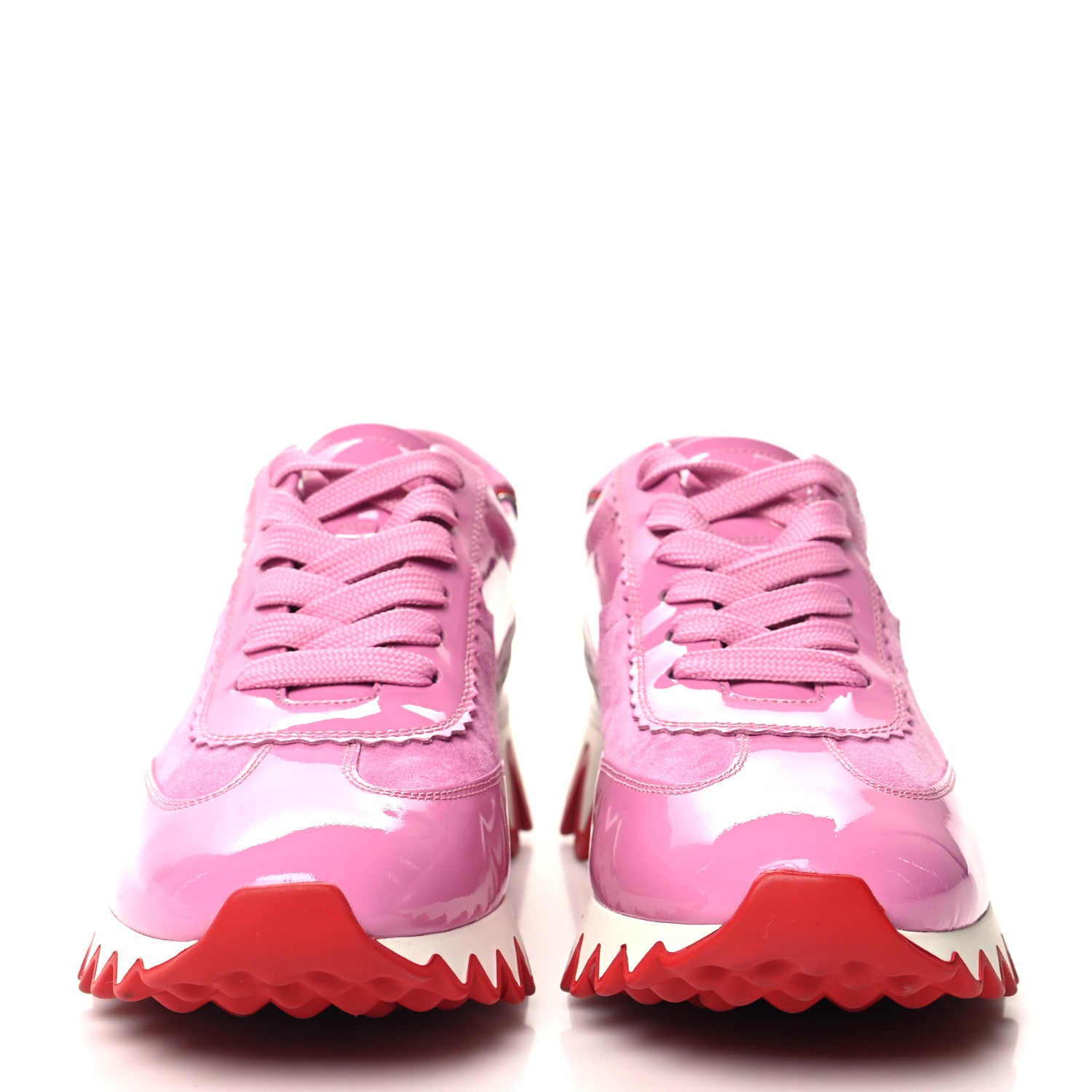 Christian Louboutin Patent Suede Loubishark Sneakers 37.5 Pink 2 of 8