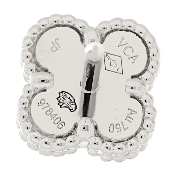 18K White Gold Mother of Pearl Sweet Alhambra Earrings