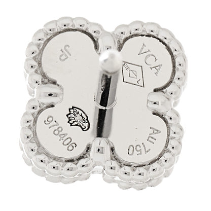 Van Cleef & Arpels 18K White Gold Mother of Pearl Sweet Alhambra Earrings 4 of 5
