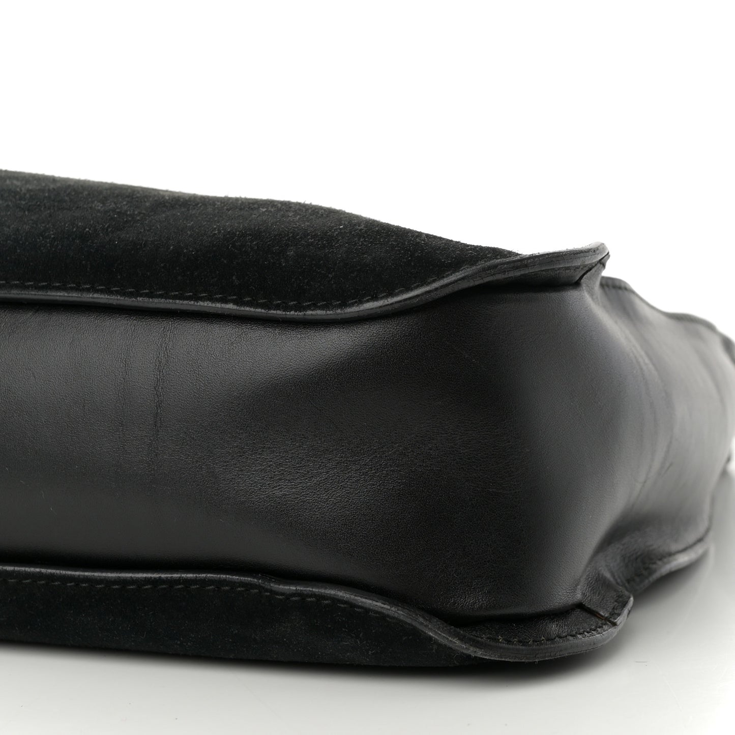 Suede Logo Hobo Bag Black