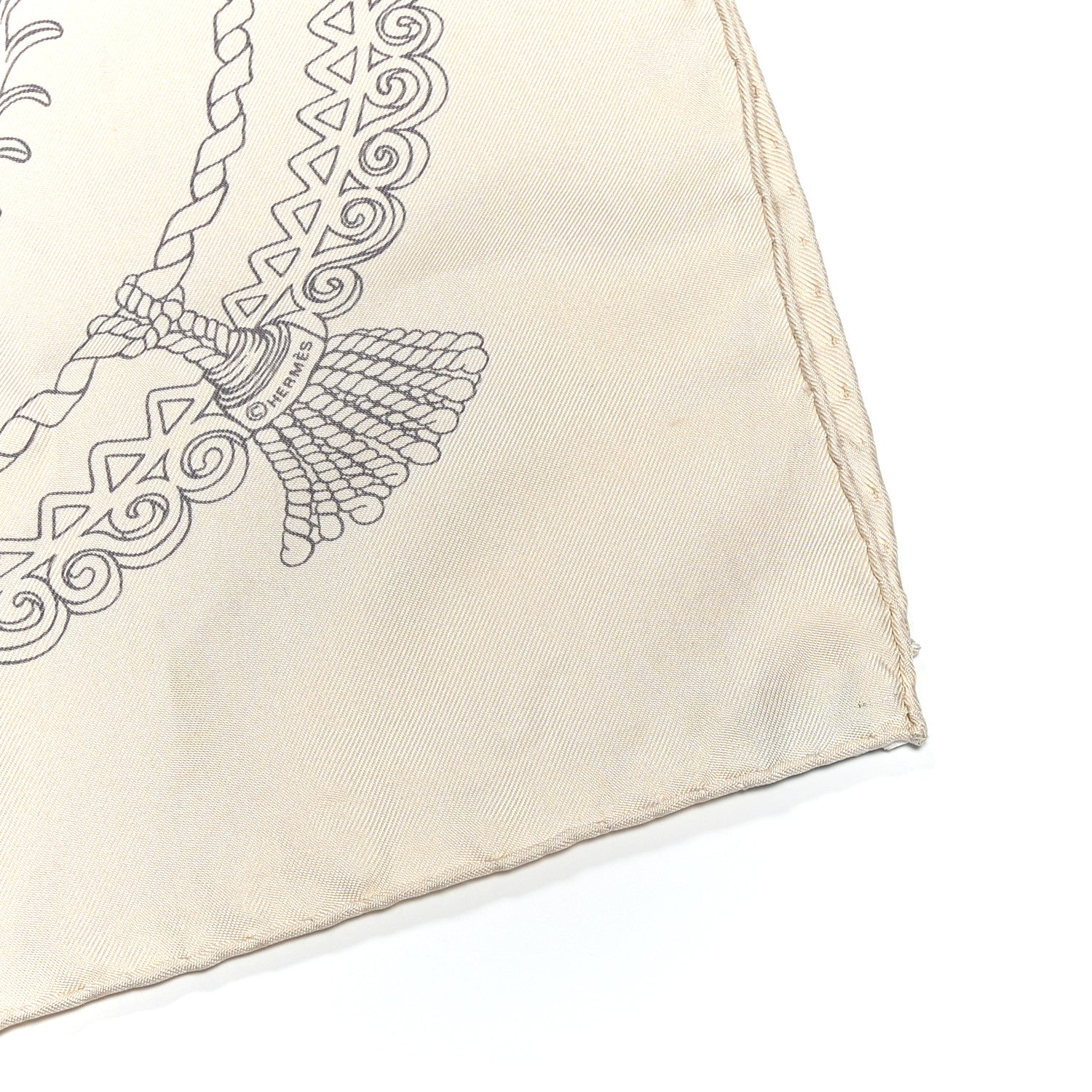 Hermes Silk Paperoles Scarf 90 Beige 12 of 12