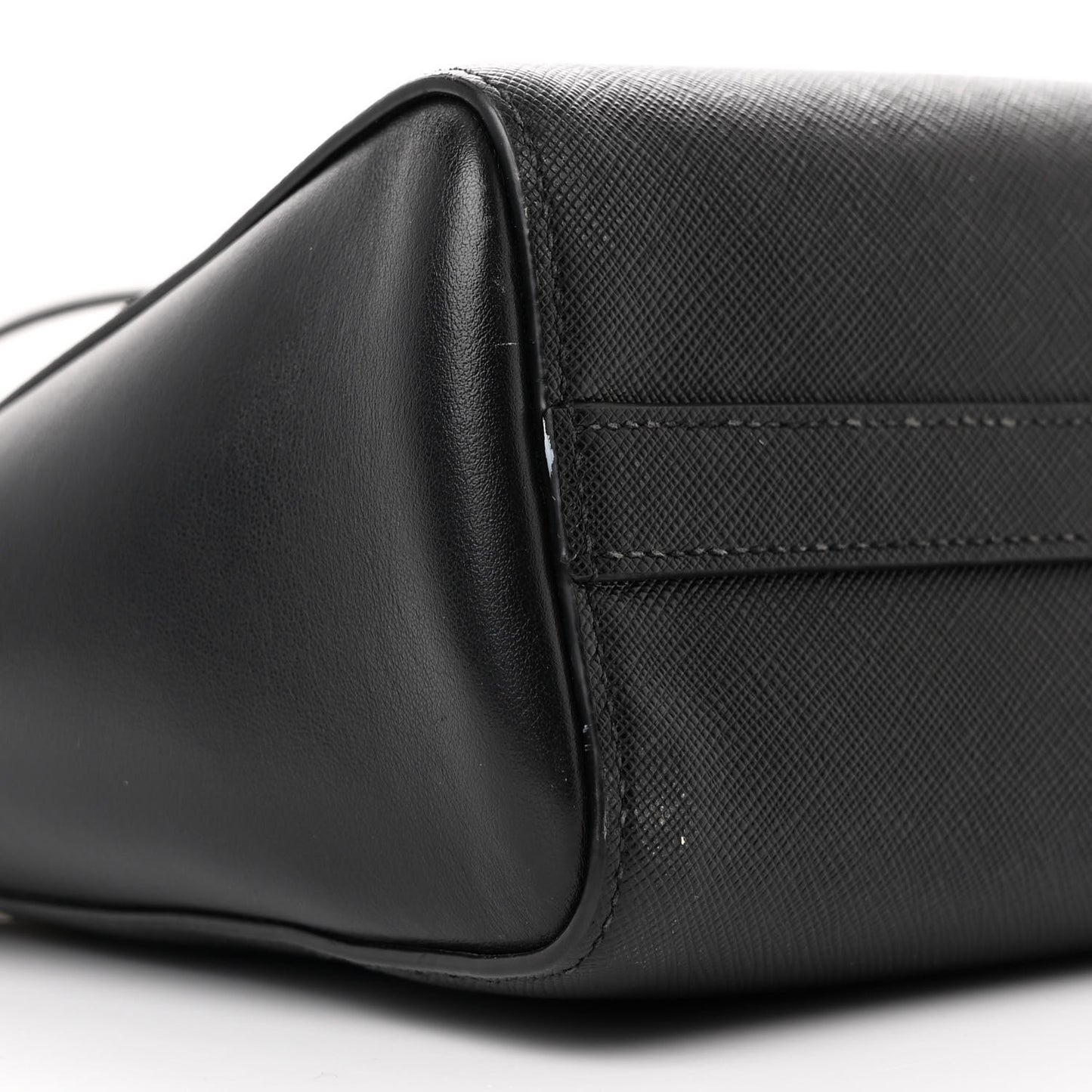 Saffiano Soft Calfskin Small Zippered Tote Black