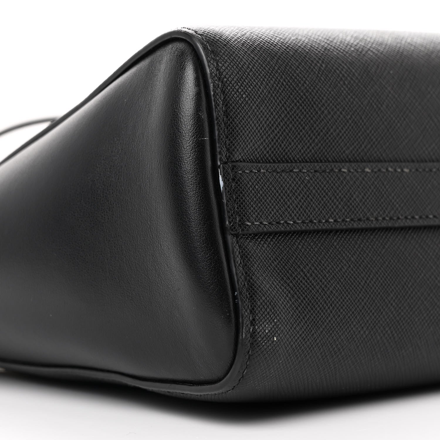 Prada Saffiano Soft Calfskin Small Zippered Tote Black 9 of 14