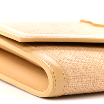 Saint Laurent Micro Raffia Monogram Uptown Chain Wallet Natural Hay Blush 9 of 10