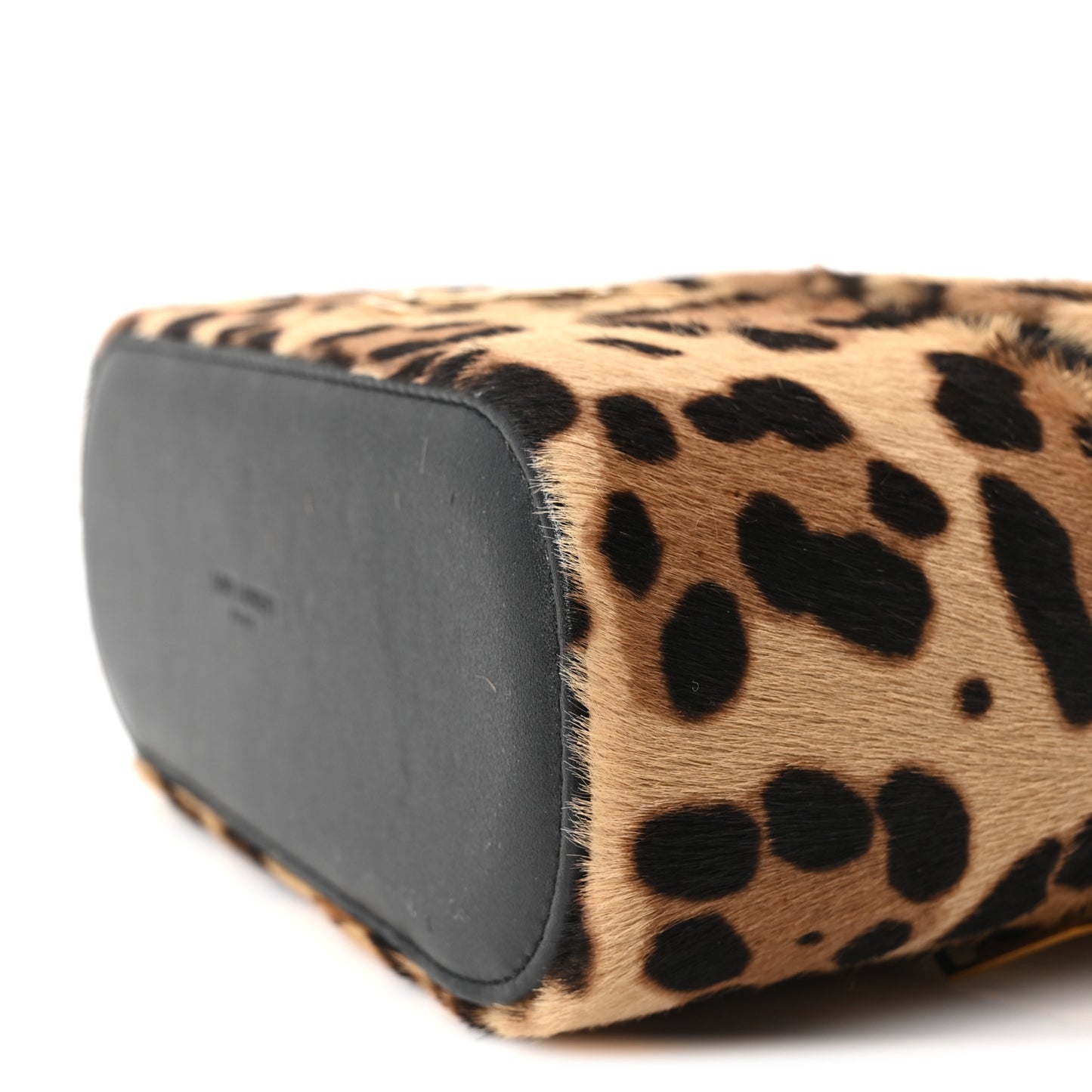 Pony Hair Leopard Print Mini Gaby Vanity Case Brown Black