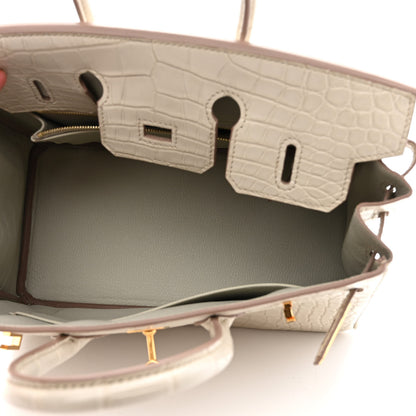 Hermes Matte Alligator Birkin 25 Beton 4 of 10