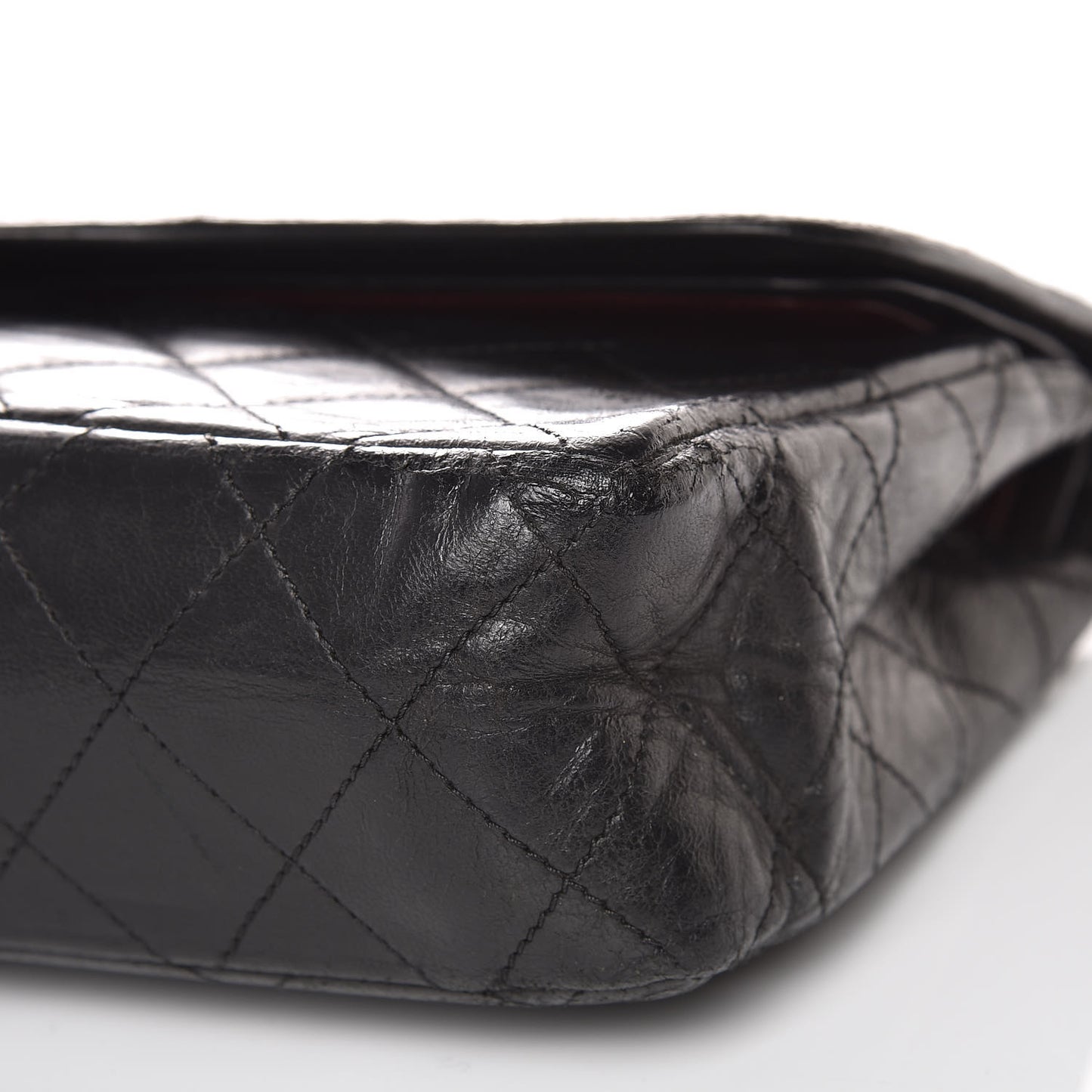Lambskin Quilted Medium Double Flap Black
